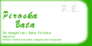piroska bata business card